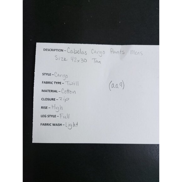 Cabelas Mens 42x30 Cargo Pants Tan High-Rise Full-Length Durable Casual Style - Picture 10 of 11